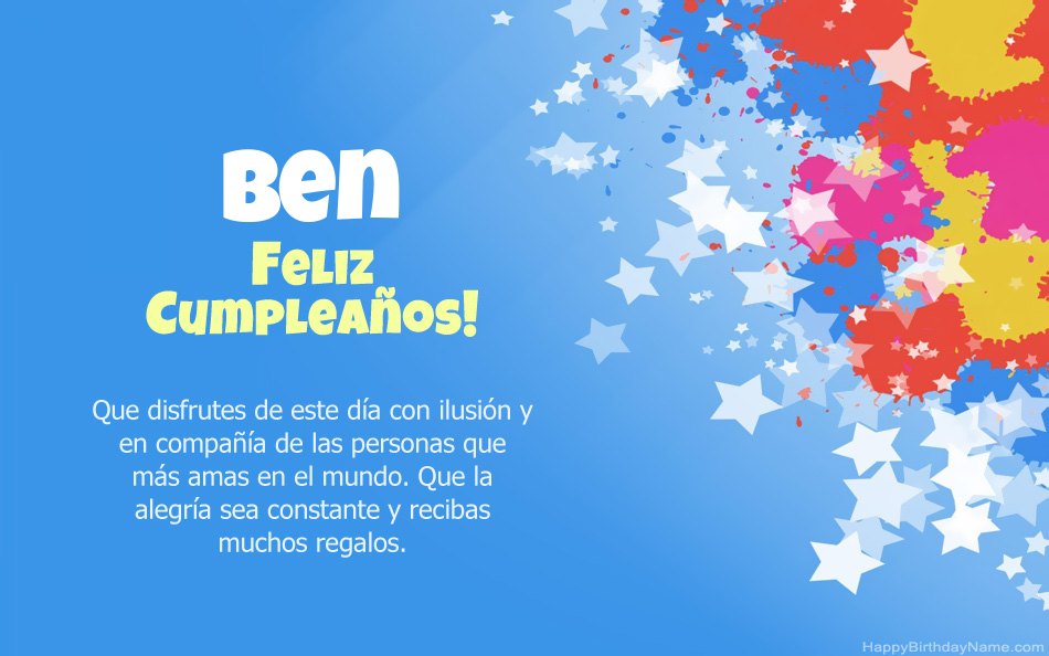 Felicitaciones por el cumpleaños de Ben