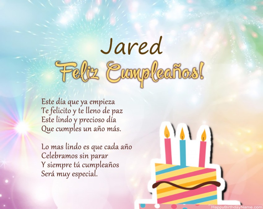 Feliz cumpleaños Jared en verso Feliz cumpleaños Jared en verso