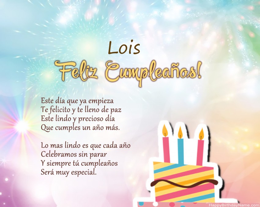 Feliz cumpleaños Lois en verso