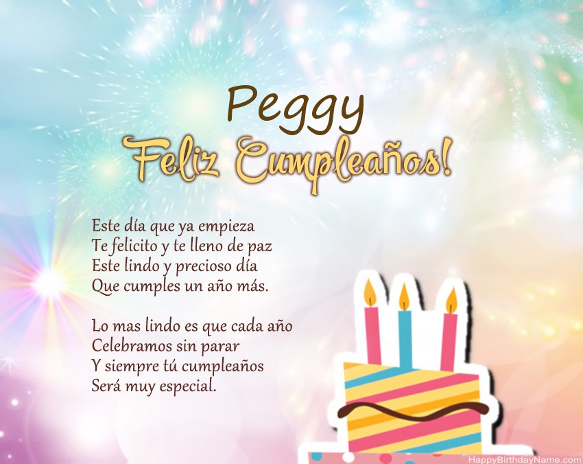 Feliz cumpleaños Peggy en verso Feliz cumpleaños Peggy en verso