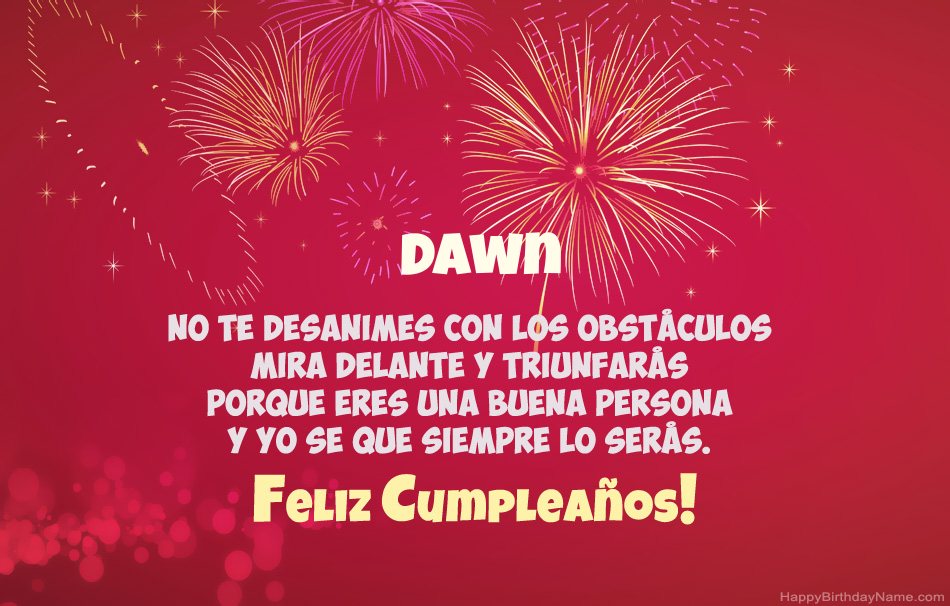 Feliz cumpleaños Dawn, hermosos poemas