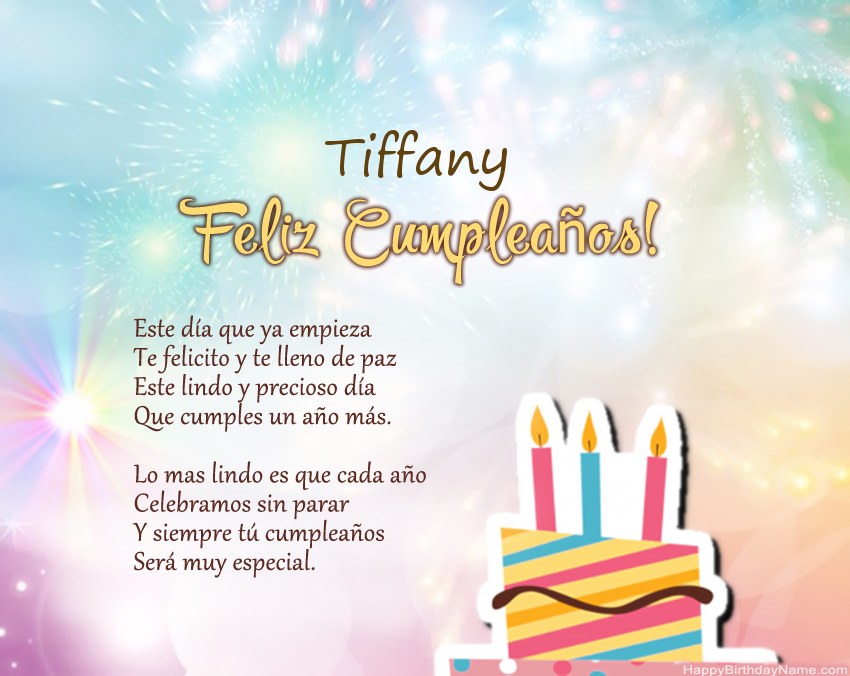 Feliz cumpleaños Tiffany en verso Feliz cumpleaños Tiffany en verso