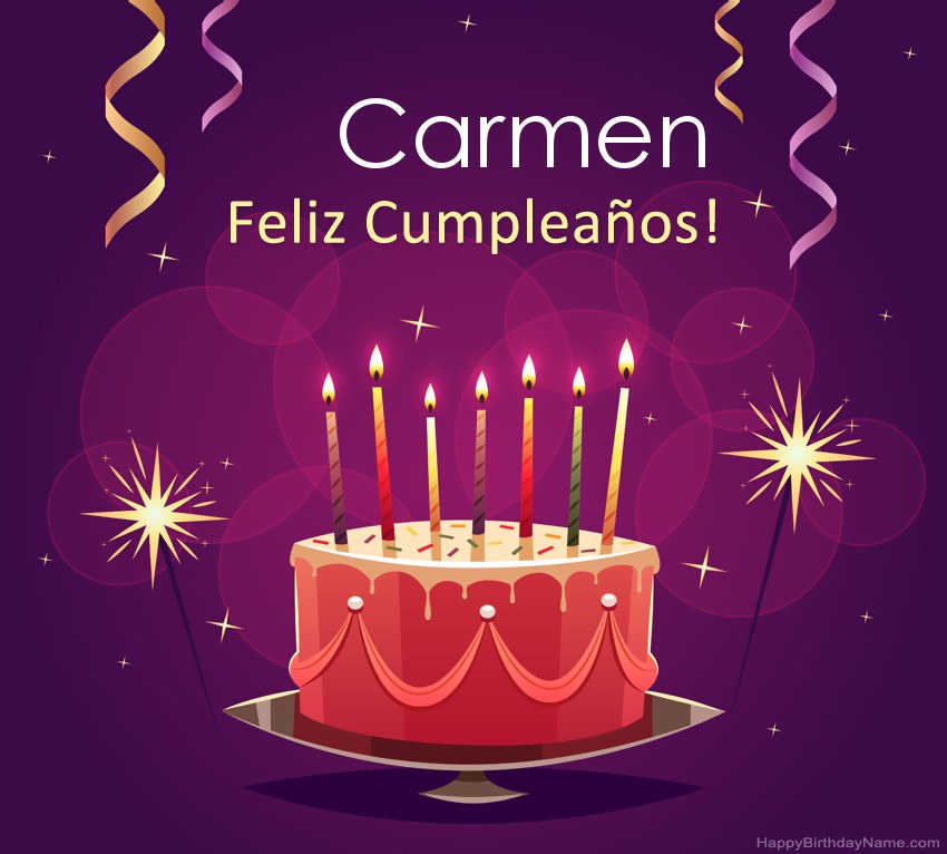 Saludos graciosos para feliz cumpleaños Carmen fotos