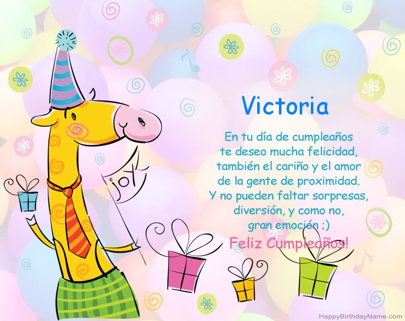 Felicitaciones de los niños por el feliz cumpleaños de Victoria