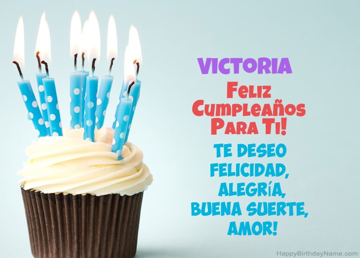 Felicitaciones por el feliz cumpleaños de Victoria