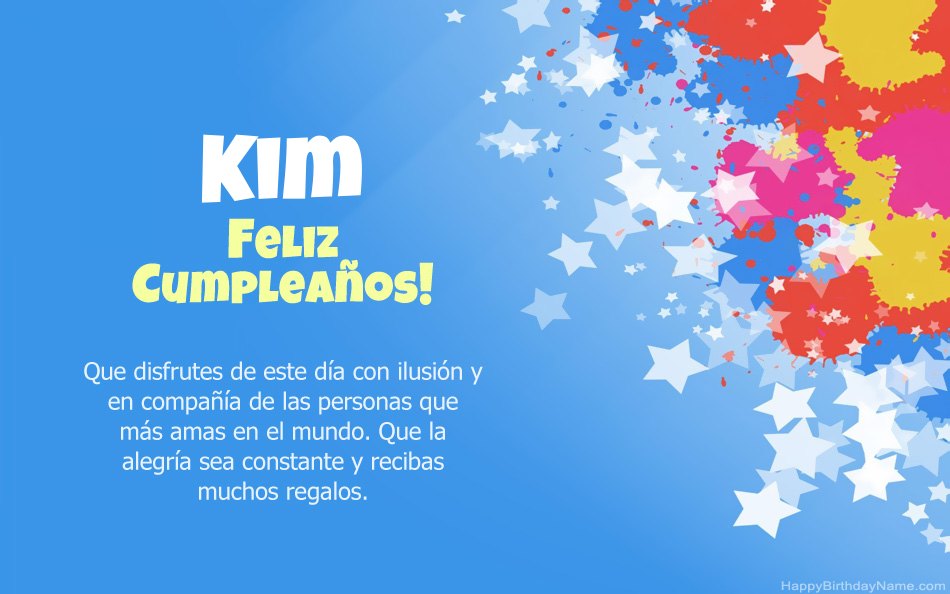 Felicitaciones por el cumpleaños de Kim