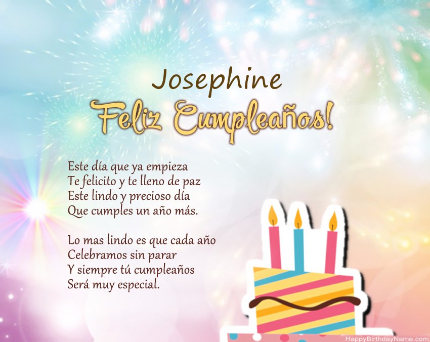 Feliz cumpleaños Josephine en verso