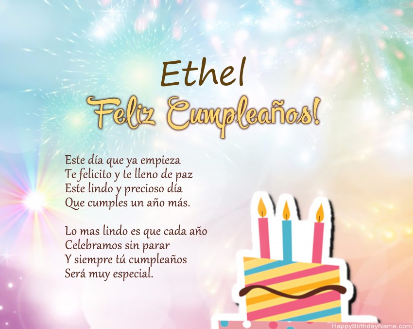 Feliz cumpleaños Ethel en verso