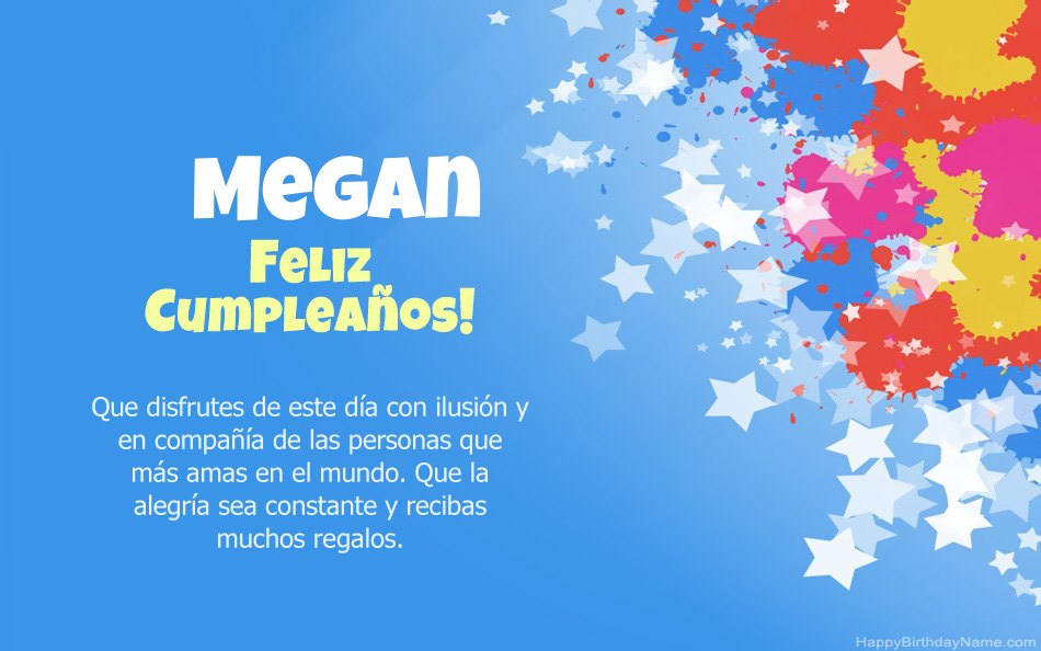 Felicitaciones por el cumpleaños de Megan Felicitaciones por el cumpleaños de Megan