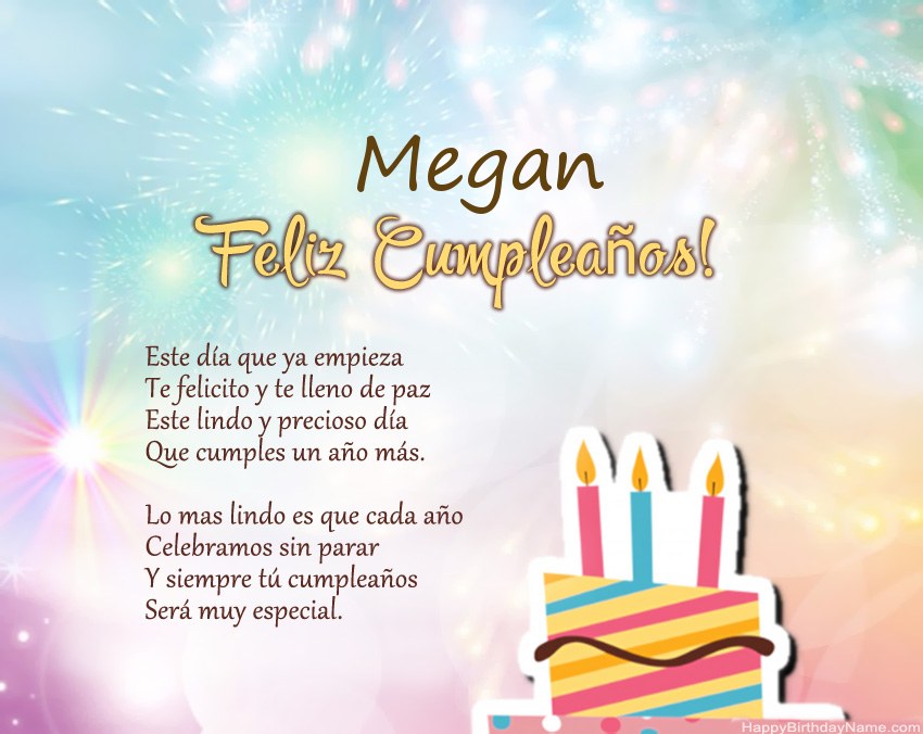 Feliz cumpleaños Megan en verso Feliz cumpleaños Megan en verso