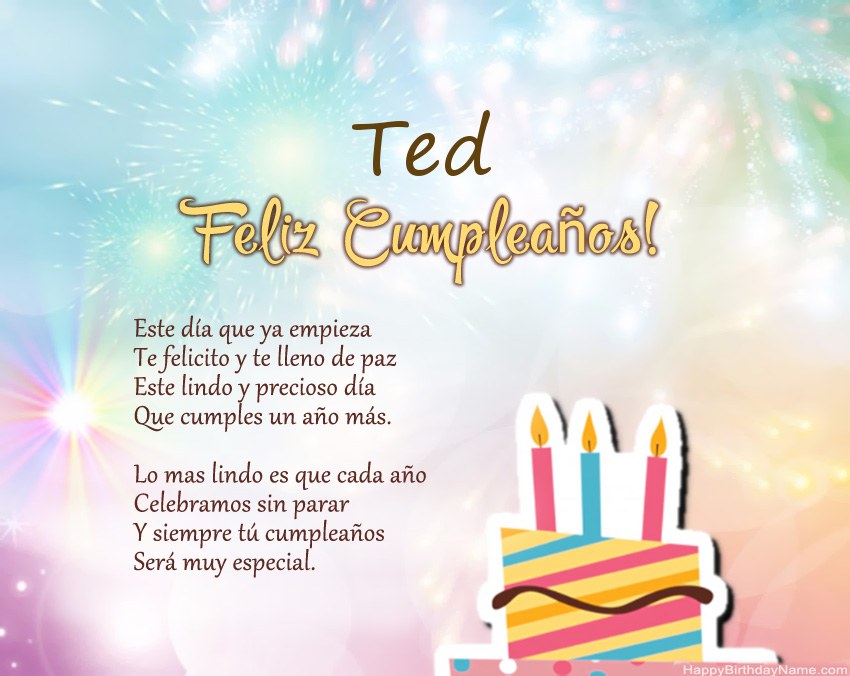 Feliz cumpleaños Ted en verso Feliz cumpleaños Ted en verso