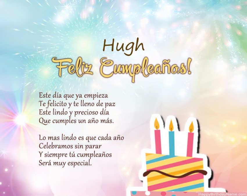 Feliz cumpleaños Hugh en verso Feliz cumpleaños Hugh en verso