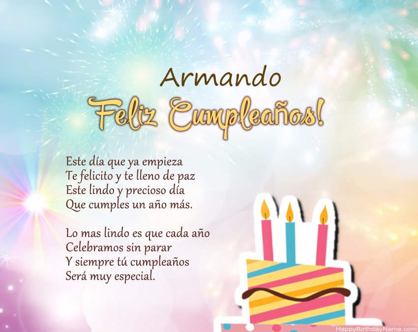Feliz cumpleaños Armando en verso Feliz cumpleaños Armando en verso