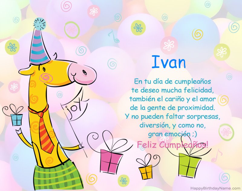 Felicitaciones de los niños por el feliz cumpleaños de Ivan Felicitaciones de los niños por el feliz cumpleaños de Ivan
