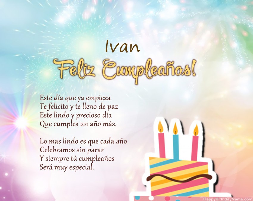 Feliz cumpleaños Ivan en verso Feliz cumpleaños Ivan en verso