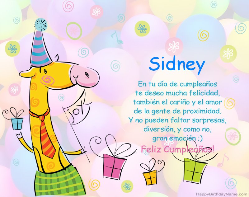 Felicitaciones de los niños por el feliz cumpleaños de Sidney Felicitaciones de los niños por el feliz cumpleaños de Sidney