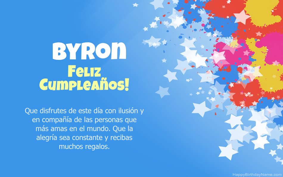 Felicitaciones por el cumpleaños de Byron Felicitaciones por el cumpleaños de Byron