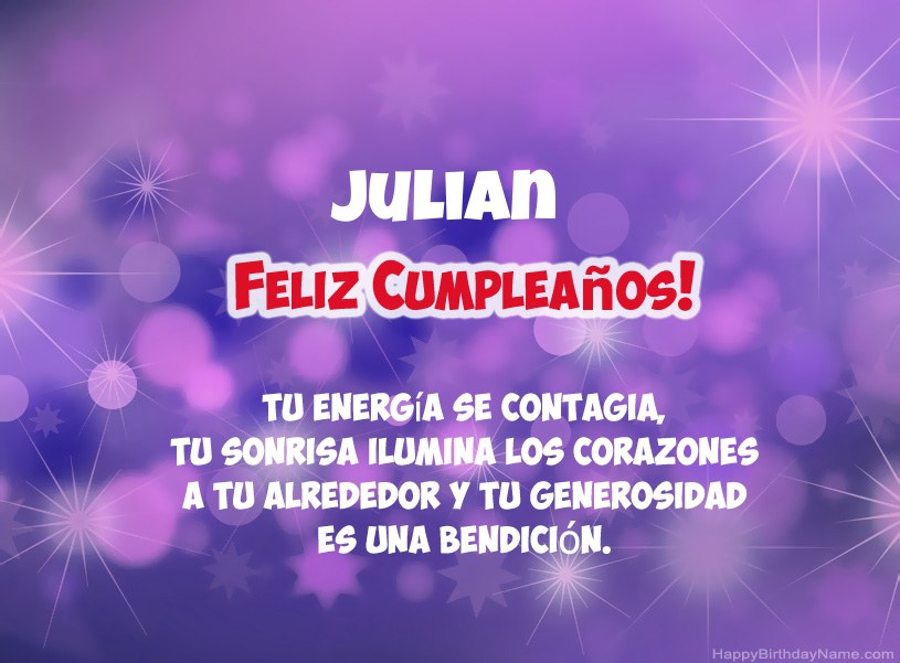 Hermosas imágenes para el feliz cumpleaños de Julian