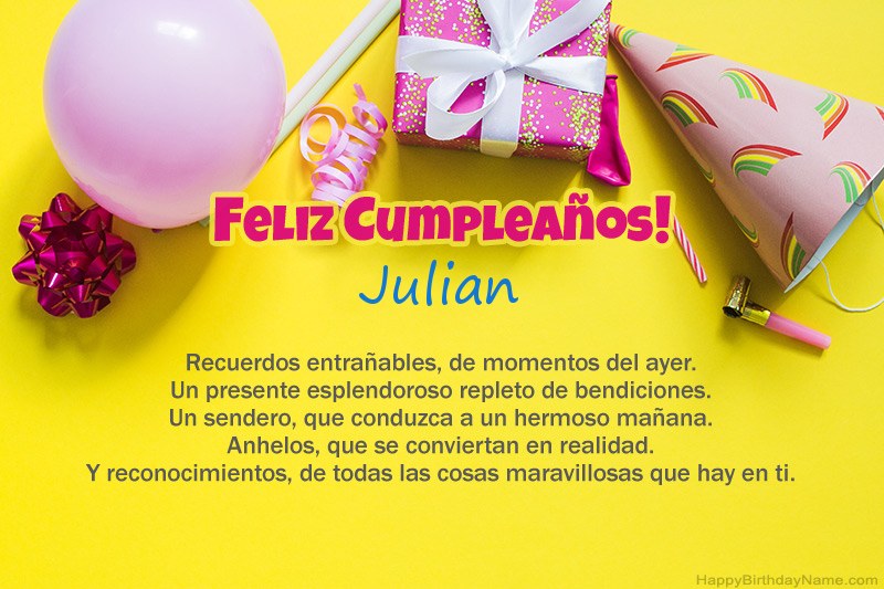 Feliz cumpleaños Julian en prosa