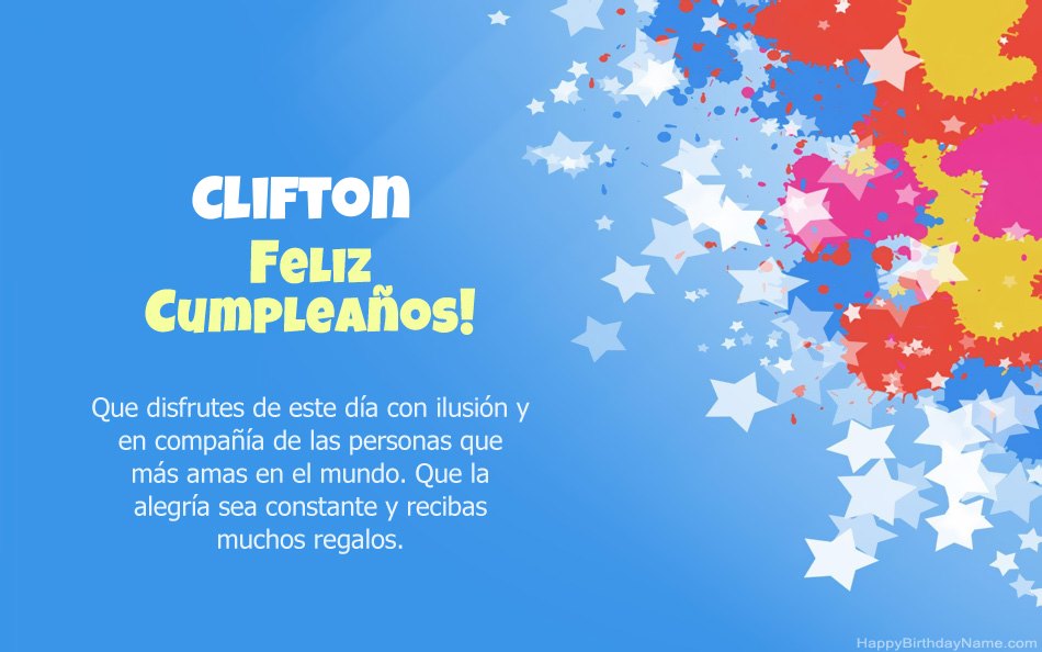 Felicitaciones por el cumpleaños de Clifton