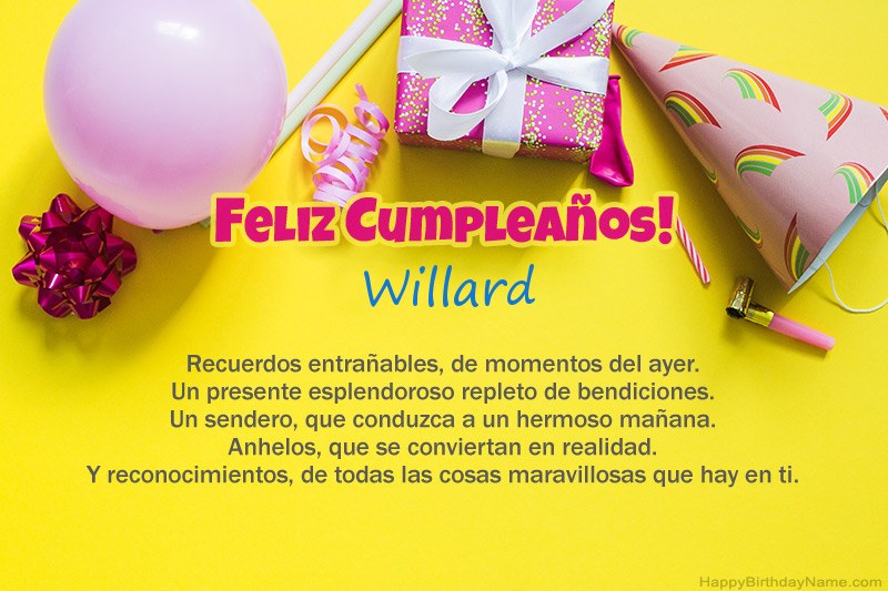 Feliz cumpleaños Willard en prosa Feliz cumpleaños Willard en prosa
