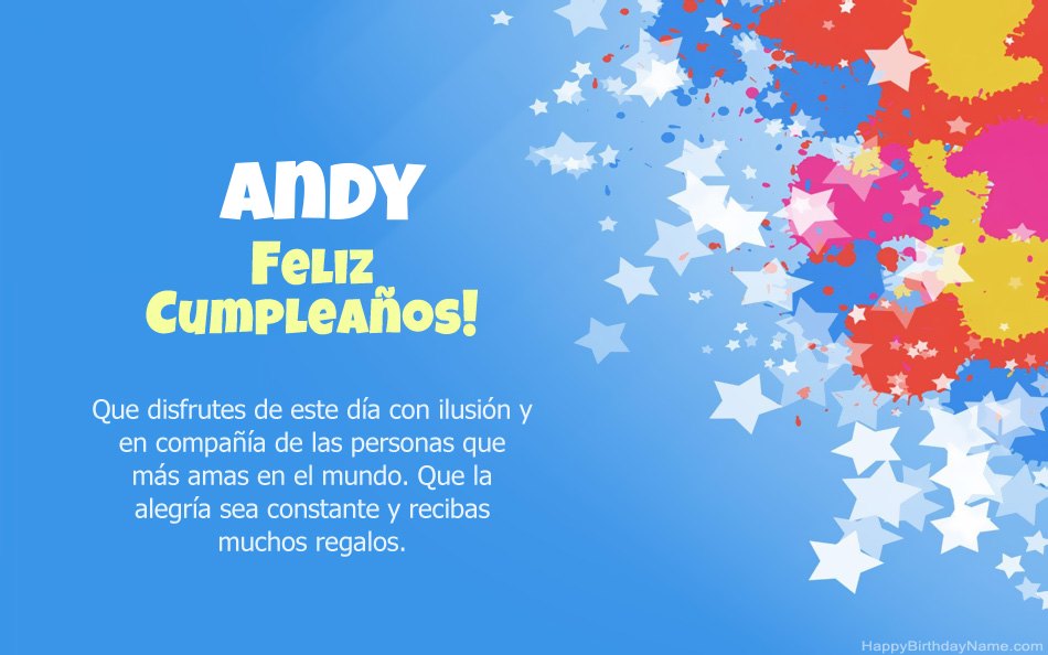 Felicitaciones por el cumpleaños de Andy Felicitaciones por el cumpleaños de Andy