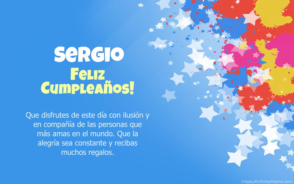 Felicitaciones por el cumpleaños de Sergio Felicitaciones por el cumpleaños de Sergio