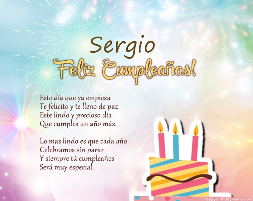 Feliz cumpleaños Sergio en verso Feliz cumpleaños Sergio en verso