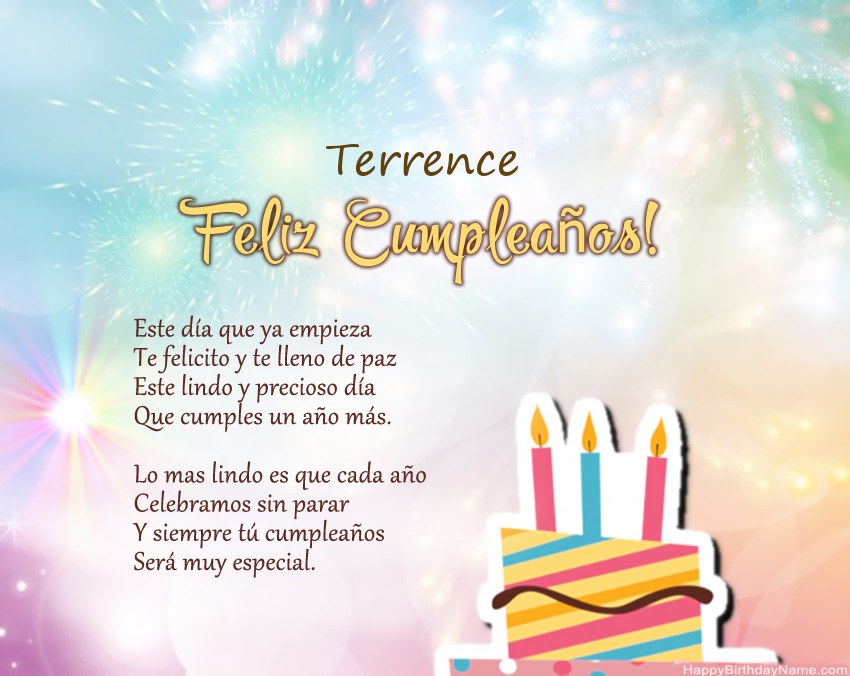 Feliz cumpleaños Terrence en verso Feliz cumpleaños Terrence en verso