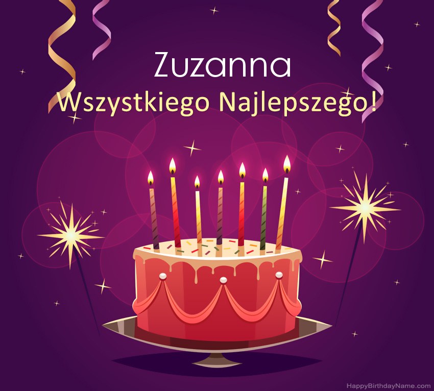 Saludos graciosos para feliz cumpleaños Zuzanna fotos