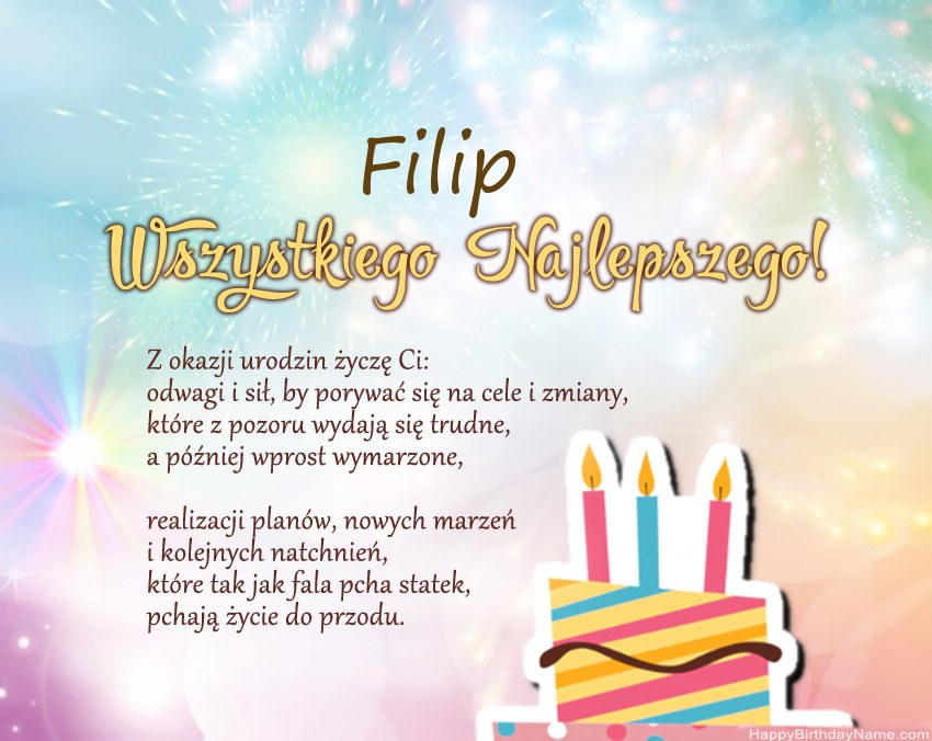 Feliz cumpleaños Filip en verso