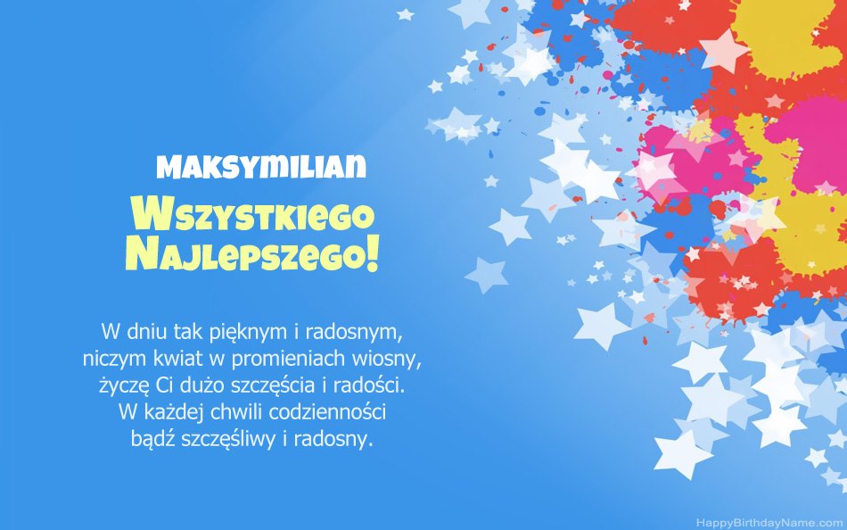Felicitaciones por el cumpleaños de Maksymilian Felicitaciones por el cumpleaños de Maksymilian