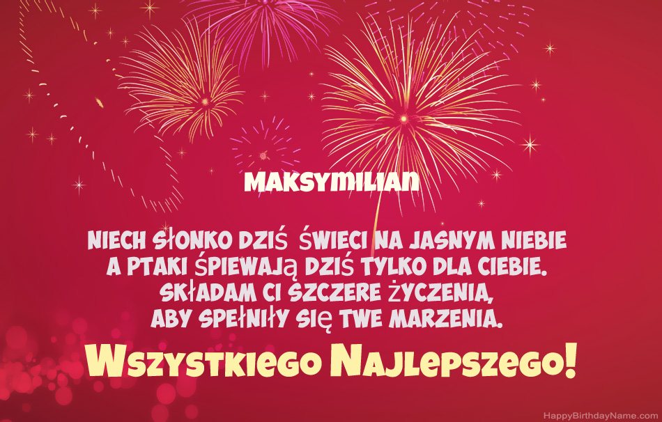 Feliz cumpleaños Maksymilian, hermosos poemas Feliz cumpleaños Maksymilian, hermosos poemas
