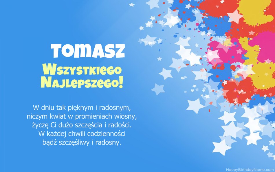 Felicitaciones por el cumpleaños de Tomasz