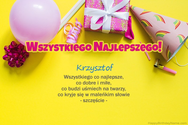 Feliz cumpleaños Krzysztof en prosa Feliz cumpleaños Krzysztof en prosa