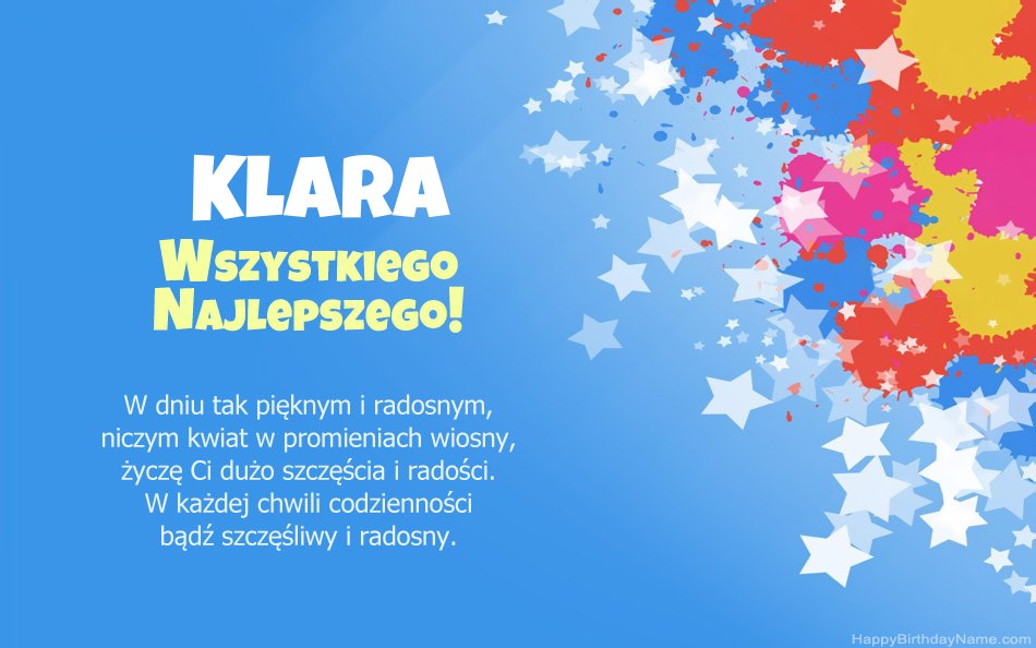 Felicitaciones por el cumpleaños de Klara