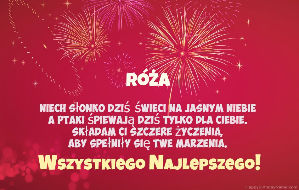 Feliz cumpleaños Róża, hermosos poemas