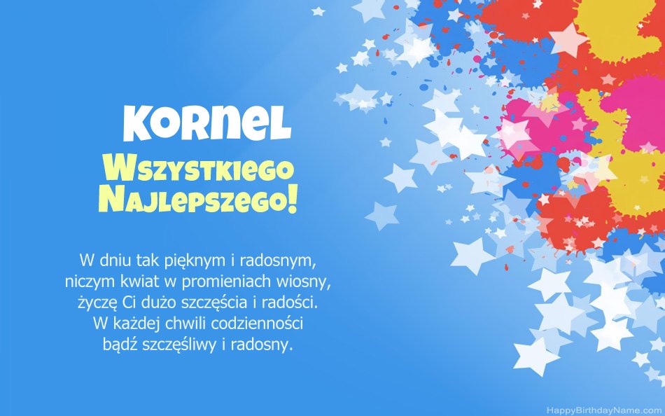 Felicitaciones por el cumpleaños de Kornel