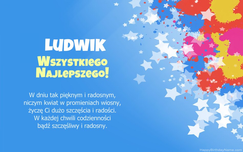 Felicitaciones por el cumpleaños de Ludwik Felicitaciones por el cumpleaños de Ludwik