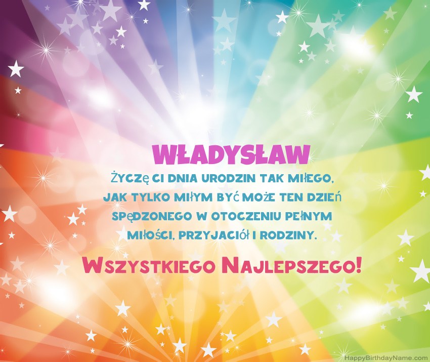 Hermosas tarjetas de feliz cumpleaños para Władysław