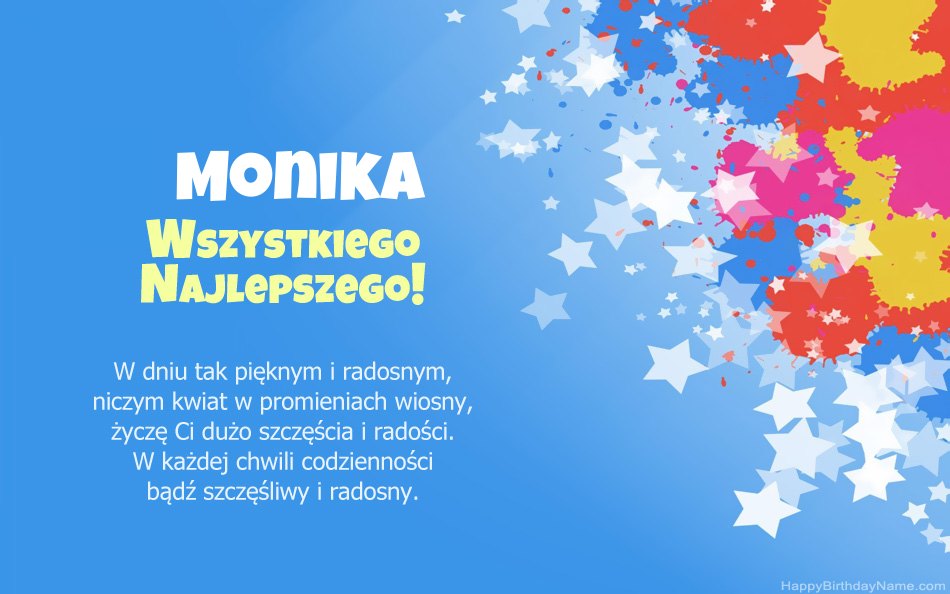 Felicitaciones por el cumpleaños de Monika
