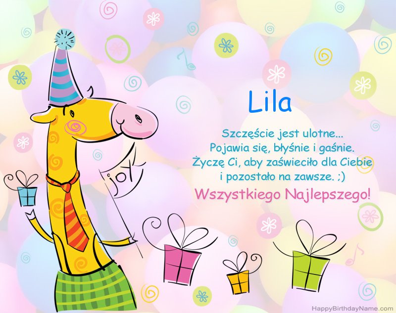 Felicitaciones de los niños por el feliz cumpleaños de Lila Felicitaciones de los niños por el feliz cumpleaños de Lila