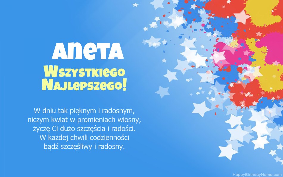 Felicitaciones por el cumpleaños de Aneta Felicitaciones por el cumpleaños de Aneta