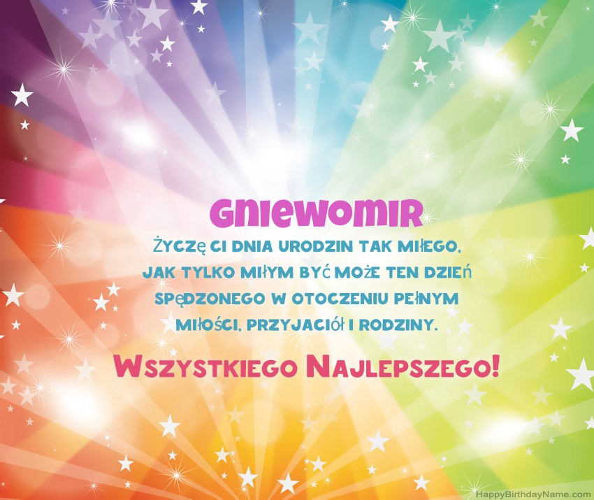 Hermosas tarjetas de feliz cumpleaños para Gniewomir