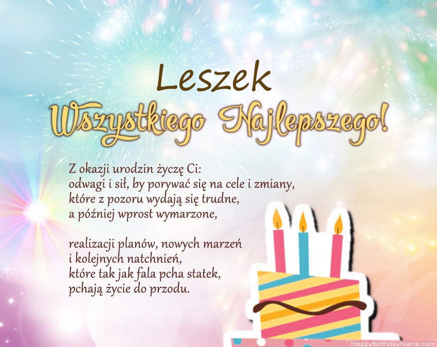Feliz cumpleaños Leszek en verso Feliz cumpleaños Leszek en verso