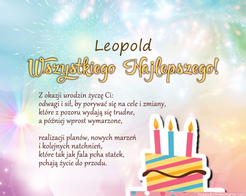 Feliz cumpleaños Leopold en verso
