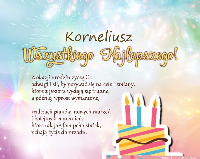Feliz cumpleaños Korneliusz en verso Feliz cumpleaños Korneliusz en verso