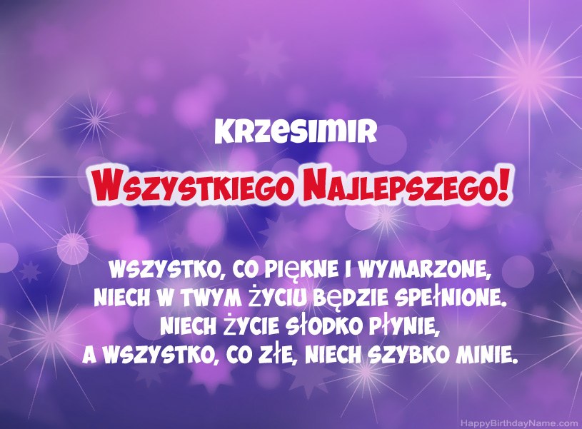 Hermosas imágenes para el feliz cumpleaños de Krzesimir