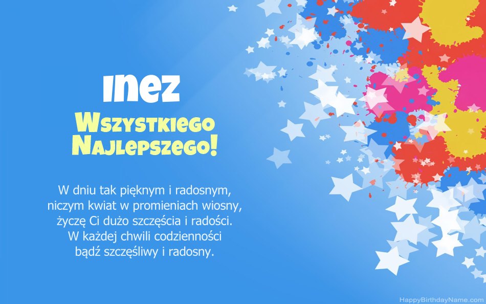 Felicitaciones por el cumpleaños de Inez
