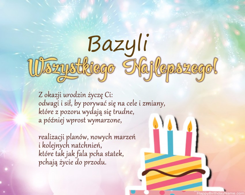 Feliz cumpleaños Bazyli en verso Feliz cumpleaños Bazyli en verso